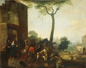 Zbieranie winorośli autorstwa Pieter Bodding van Laer (manner of)