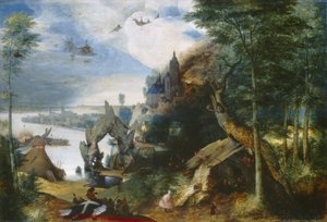 Kuszenie św. Antoniego, ok. 1550-75 autorstwa Pieter Bruegel the Elder