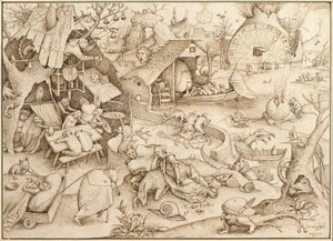 Desidia (leniwiec), 1557 autorstwa Pieter Bruegel the Elder