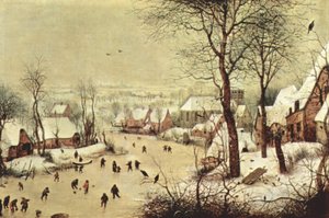 Zimowy krajobraz z pułapką na ptaki autorstwa Pieter Brueghel the Elder