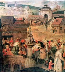 Chrystus wyprowadza kupców ze świątyni, c1584-1638 autorstwa Pieter Brueghel the Younger