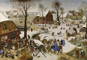 Niderlandzki: Spis ludności w Betlejem Spis ludności w Betlejem autorstwa Pieter Brueghel the Younger