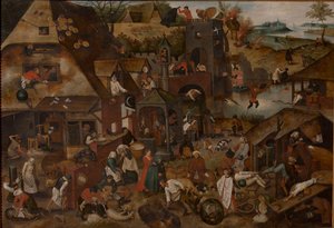 Przysłowia flamandzkie, 1607. autorstwa Pieter Brueghel the Younger