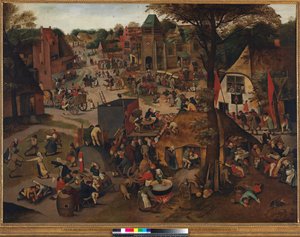 Święto Wiejskie na cześć św. Huberta i św. Antoniego, 1632 r. autorstwa Pieter Brueghel the Younger