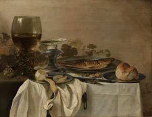 Martwa natura z rybą autorstwa Pieter Claesz