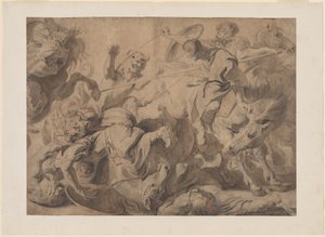 Polowanie na lwa autorstwa Pieter Claesz Soutman and Sir Peter Paul Rubens