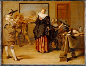 Lekcja tańca 1627 ... autorstwa Pieter Codde