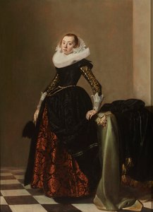 Portret bogato ubranej młodej kobiety, ok. 1630 r. (olej na desce)