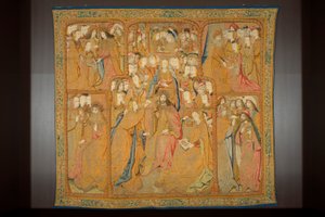 Flamandzki gobelin. Zwiastowanie, ok.1502-04 (złoto, srebro, jedwab i wełna) autorstwa Pieter Coecke van Aelst