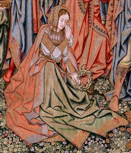 Flamandzki gobelin. Seria Męka Chrystusa. Zejście z krzyża (Descendimiento). Druga seria gobelinów Męki Pańskiej należąca do Patrimonio Nacional. Wzorcowi rysownicy z kręgu Jana van Roome. Produkcja Pieter va autorstwa Pieter Coecke van Aelst