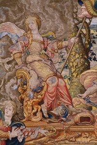 Flamandzki gobelin. Seria Siedem głównych grzechów: Próżność (duma). Rysownik Pieter Coecke van Aelst. Atelier w Brukseli. ok. 1542-1544.