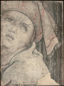 Głowa mężczyzny w turbanie patrząca w górę autorstwa Pieter Coecke van Aelst