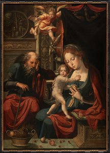 Święta Rodzina (olej na desce) autorstwa Pieter Coecke van Aelst