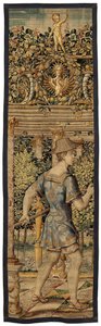 Vertumnus i Pomona: Vertumnus przemieniony w rybaka, ok. 1550 r. (złoto, wełna i jedwab) autorstwa Pieter Coecke van Aelst