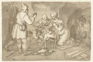 Adoracja pasterzy autorstwa Pieter Cornelisz. van Rijck