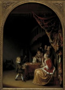 Scena z bogatego holenderskiego domu autorstwa Pieter Cornelisz. van Slingelandt