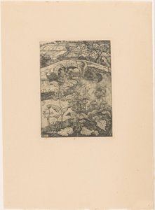 Pagórkowaty krajobraz z mostem w Bath autorstwa Pieter Dupont