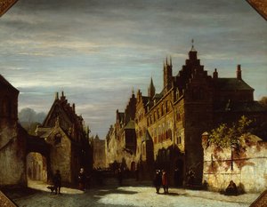 Holenderska scena uliczna z żołnierzami autorstwa Pieter Gerard Vertin