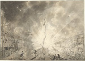 Katastrofa prochowa w Leiden, 12 stycznia 1807 r. autorstwa Pieter Gerardus van Os (signed by artist)