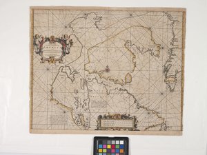 Nowa mapa najbardziej wysuniętego na północny wschód wybrzeża Ameryki (grawerowanie z ręcznym kolorowaniem na złamanej bieli)