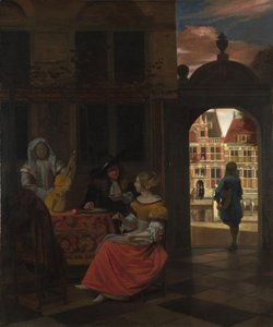 Impreza muzyczna na dziedzińcu, 1677