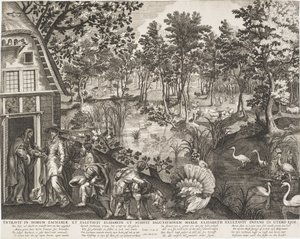 Nawiedzenie w leśnym krajobrazie autorstwa Pieter II de Jode