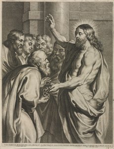 Chrystus dający klucze Piotrowi autorstwa Pieter I de Jode