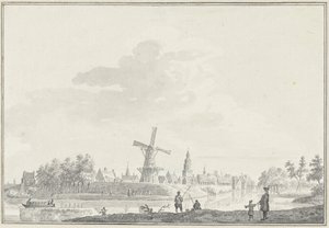 Widok na miasto Buren autorstwa Pieter Jan van Liender