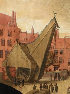 Fragment portretu Jana van Eyewerve autorstwa Pieter Jansz. Pourbus