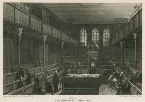 Wnętrze Izby Gmin, Westminster, Londyn autorstwa Pieter Jansz. Quast