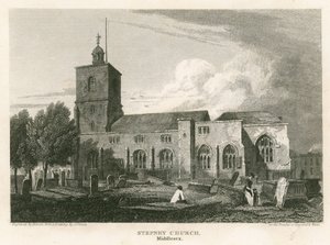 Kościół Stepney, Londyn autorstwa Pieter Jansz. Quast