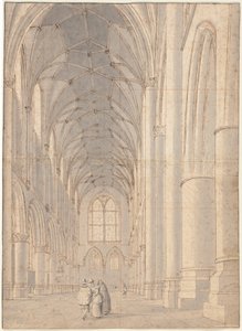 Wnętrze kościoła św Bawona, Haarlem autorstwa Pieter Jansz Saenredam