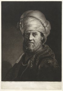 Popiersie portretowe mężczyzny w turbanie