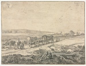 Sierpień: Krajobraz z wozami, ok. 1655.