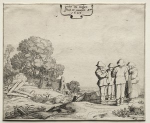Pejzaż z czterema rozmawiającymi chłopami, 1626.