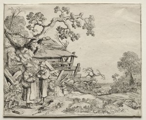 Krajobraz z dwoma rozmawiającymi chłopami, 1626.