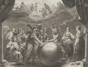 Tablica 12: Alegoria o niezgodzie we Francji, z Caspar Barlaeus, Medicea Hospes, 1638. autorstwa Pieter Nolpe