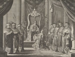 Tablica 8: Cesarz Maksymilian II nadający koronę herbowi Amsterdamu, z Cas..., 1638.