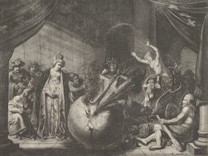 Płyta 9: Alegoria o niezgodzie we Francji, z Caspar Barlaeus, Medicea Hospes, 1638.