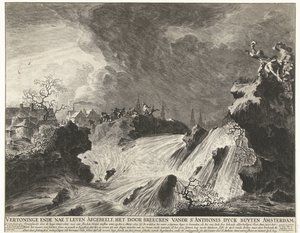 Wyrwa na grobli św. Antoniego w pobliżu Amsterdamu Przełom Sint-Antoniesdijk 5 marca 1651 r Wyświetlanie andde nae t