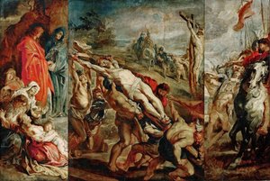 Szkic Podwyższenie Krzyża do tryptyku autorstwa Peter Paul Rubens