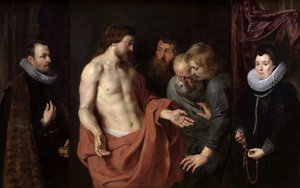 Niewiarygodnie św. Tomasza Tryptyk Rockox, między 1613 a 1615 rokiem. autorstwa Peter Paul Rubens