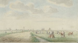 Widok na Kampen od strony lądu autorstwa Pieter Remmers