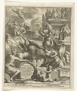 Strona tytułowa dla europejskiego Merkurego z 1702 r European Mercury, trzynasty kawałek, część pierwsza. Zawiera sześć pierwszych miesięcy roku 1702 (tytuł na obiekcie) autorstwa Pieter Sluyter