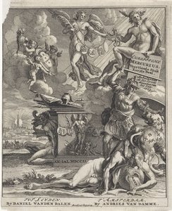 Strona tytułowa dla: European Mercury, czternasta część, pierwsza część, 1703 autorstwa Pieter Sluyter