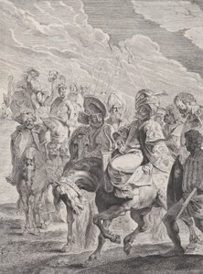 Turecki książę na koniu, ca. 1620-25. autorstwa Pieter Soutman