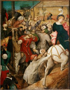 Wino św. Marcina, detal. (olej na drewnie autorstwa Pieter Bruegel the Elder