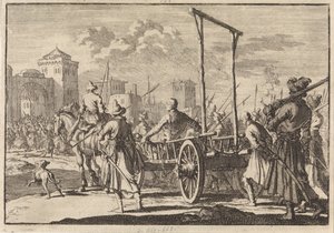 Przybycie Stepana Razina i jego brata Frola w żelaznej klatce w Moskwie, 1671, 1698