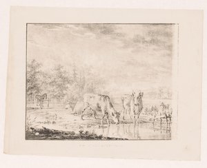 Krowy nad wodą autorstwa Pieter de Goeje (attributed to)