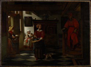 Sprzedawca szparagów, 1675-80 autorstwa Pieter de Hooch